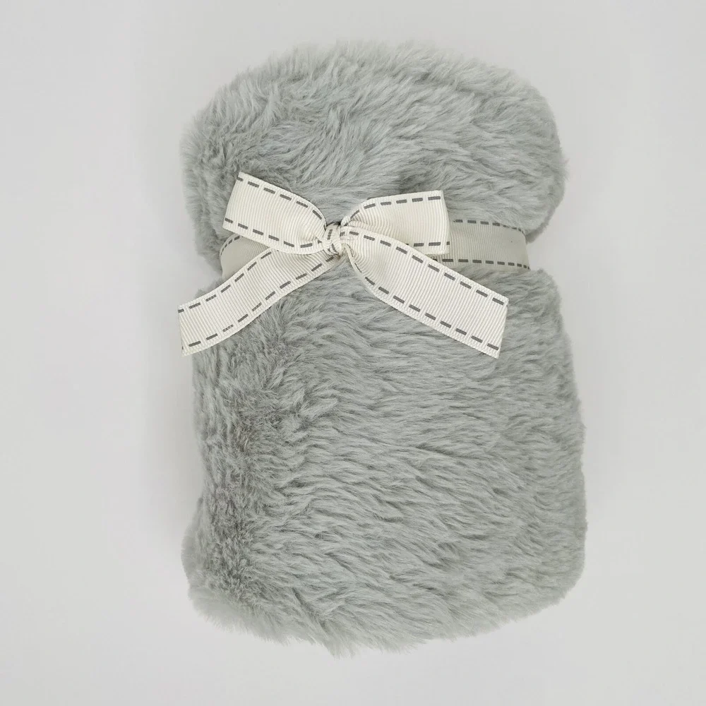 Animal Adventure Gray White Stripe Baby Blanket Plush Striped Fluffy Lovey
